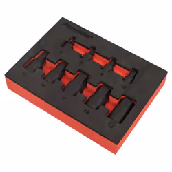 Low Profile Impact Hex Socket Bit Set 1/4&quot; & 3/8&quot; Sq Drive 9pc - Metric