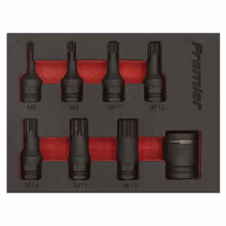 Sealey Premier Spline Impact Socket Bit Set 3/8"Sq Drive 8pc AK5622