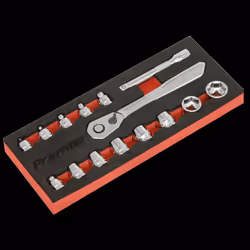 Low Profile Socket Set 15pc 1/4"Sq Drive Metric - Platinum Series