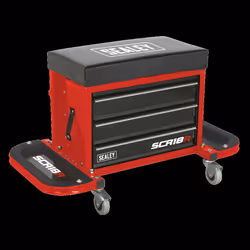 Mechanic's Utility Seat & Toolbox - Red
