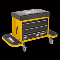 Mechanic's Utility Seat & Toolbox - Yellow