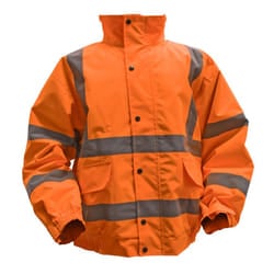 Sealey Worksafe&reg; Hi-Vis Orange Jacket with Quilted Lining, Elasticated Waist & Cuffs - XX-Large 802XXLO