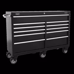 Rollcab 11 Drawer 1430mm Extra-Wide Heavy-Duty Black