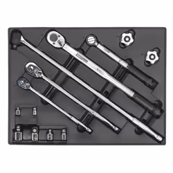 Sealey Premier Ratchet, Torque Wrench, Breaker Bar & Socket Adaptor Set with Tool Tray 13pc TBT32