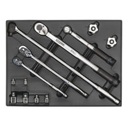 Sealey Premier Ratchet, Torque Wrench, Breaker Bar & Socket Adaptor Set with Tool Tray 13pc TBT32