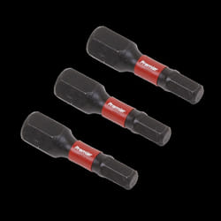 Hex 4mm Impact Power Tool Bits 25mm - 3pc
