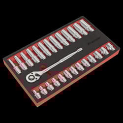 Ratchet Wrench & Socket Set 27pc 1/2&quot;Sq Drive