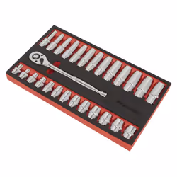 Ratchet Wrench & Socket Set 27pc 1/2&quot;Sq Drive