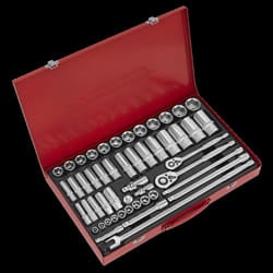 Socket Set 50pc 3/8&quot; & 1/2&quot;Sq Drive 6pt WallDrive&#174; - Metric