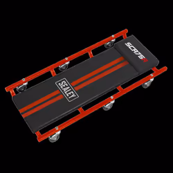 36&quot; Deluxe American-Style Creeper with Steel Frame & 6 Wheels - Red