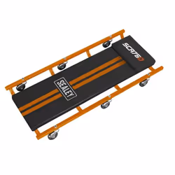 36&quot; Deluxe American-Style Creeper with Steel Frame & 6 Wheels - Orange