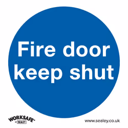 Sealey Worksafe® Fire Door Keep Shut Safety Sign, Self-Adhesive Vinyl - Pack of 10 SS1V10