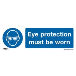 Sealey Worksafe&reg; Eye Protection Must Be Worn Safety Sign, Self-Adhesive Vinyl - Pack of 10 SS11V10
