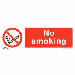 Sealey Worksafe&reg; No Smoking Safety Sign - Rigid Plastic SS13P1