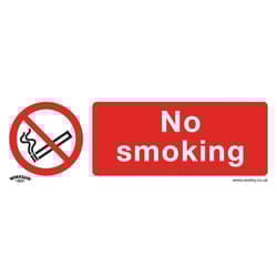 Sealey Worksafe&reg; No Smoking Safety Sign - Rigid Plastic SS13P1