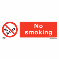 Sealey Worksafe® No Smoking Safety Sign, Rigid Plastic - Pack of 10 SS13P10
