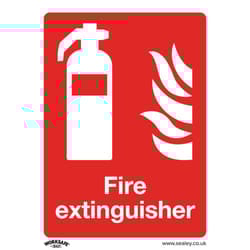 Sealey Worksafe&reg; Fire Extinguisher Safety Sign, Self-Adhesive Vinyl - Pack of 10 SS15V10