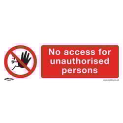 Sealey Worksafe&reg; No Access Safety Sign, Rigid Plastic - Pack of 10 SS17P10