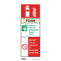 Sealey Worksafe&reg; Foam Fire Extinguisher Safety Sign, Self-Adhesive Vinyl - Pack of 10 SS30V10