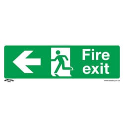 Sealey Worksafe&reg; Fire Exit (Left) Safety Sign, Rigid Plastic - Pack of 10 SS25P10