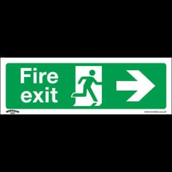 Safe Conditions Safety Sign - Fire Exit (Right) - Rigid Plastic - Pack of 10