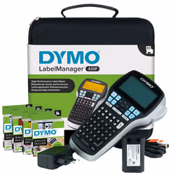 DYMO LabelManager 420P High Performance Rechargeable Portable Label Maker Kit, ABC Keyboard with 4 Rolls of D1 Labels & Carry ...