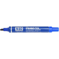 Pentel N60 Permanent Marker Chisel Tip Max.6mm Line Blue Ref N60-C [Pack of 12]