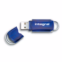 Integral 8GB USB2.0 DRIVE COURIER BLUE, 8 GB, USB Type-A, 2.0, 12 MB/s, Cap, Blue, Silver