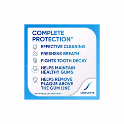 Sensodyne Complete Protection & Advanced Whitening Toothpaste For Sensitive Teeth, Eliminates Bad Breath, 75ml