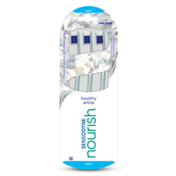 Sensodyne Toothbrush Nourish Healthy White Multipack, Gentle on Sensitive Teeth, 3 pack