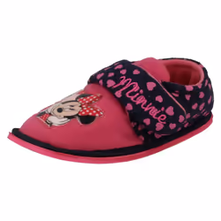 ) Girls Disney Hook & Loop Slippers Minnie Mouse Boarder - UK 12 Child, Pink/Navy (Pink