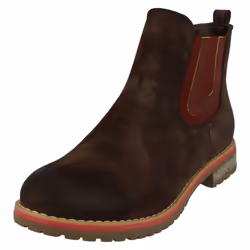 ) Ladies Down To Earth Flat Chelsea Ankle Boots - UK 3, Burgundy (Red