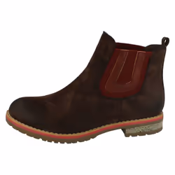 ) Ladies Down To Earth Flat Chelsea Ankle Boots - UK 3, Burgundy (Red