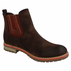 ) Ladies Down To Earth Flat Chelsea Ankle Boots - UK 3, Burgundy (Red