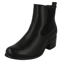 Ladies Down To Earth Chelsea Boots - UK 3, Black