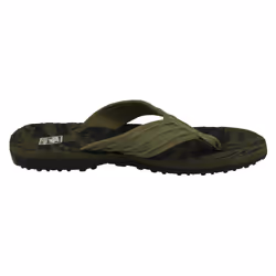 ) Mens Down To Earth Toe Post Flip Flops - UK 10, Olive (Green