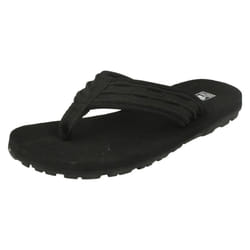 Boys Down To Earth Toe Post Flip Flops - UK 11 Child, Black