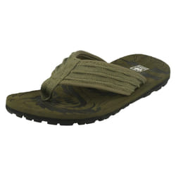 ) Boys Down To Earth Toe Post Flip Flops - UK 12 Child, Olive (Green