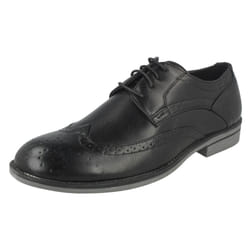 Mens Maverick Lace Up Brogue Shoe - UK 9, Black