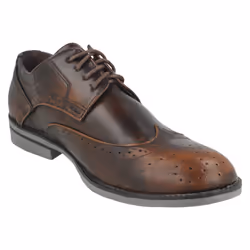 ) Mens Maverick Lace Up Brogue Shoe - UK 8, Dark Brown (Brown