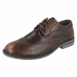 ) Mens Maverick Lace Up Brogue Shoe - UK 10, Dark Brown (Brown