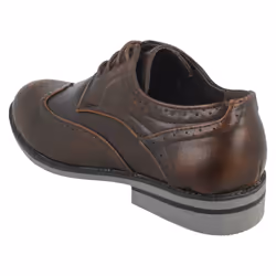 ) Mens Maverick Lace Up Brogue Shoe - UK 10, Dark Brown (Brown