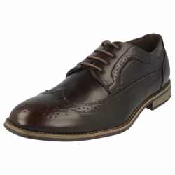 ) Mens Maverick Lace Up Brogue Shoes - UK 8, Burgundy (Red