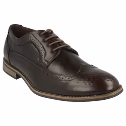 ) Mens Maverick Lace Up Brogue Shoes - UK 8, Burgundy (Red