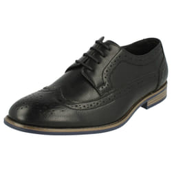 Mens Maverick Lace Up Brogue Shoes - UK 9, Black