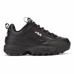 Fila Disruptor II Premium Womens Black / White / Fila Red Trainers - UK 4