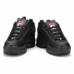Fila Disruptor II Premium Womens Black / White / Fila Red Trainers - UK 4