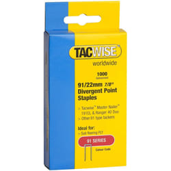 Tacwise 0288 91/22 mm Divergent Point Narrow Crown Staples - Box of 1,000