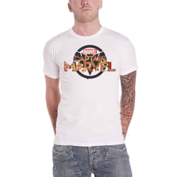 Captain Marvel T Shirt Crest Logo new Official Marvel Comics Mens White - M, White