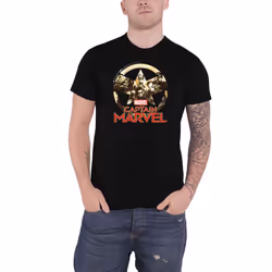 Captain Marvel T Shirt Characters Logo new Official Marvel Comics Mens Black - M, Black